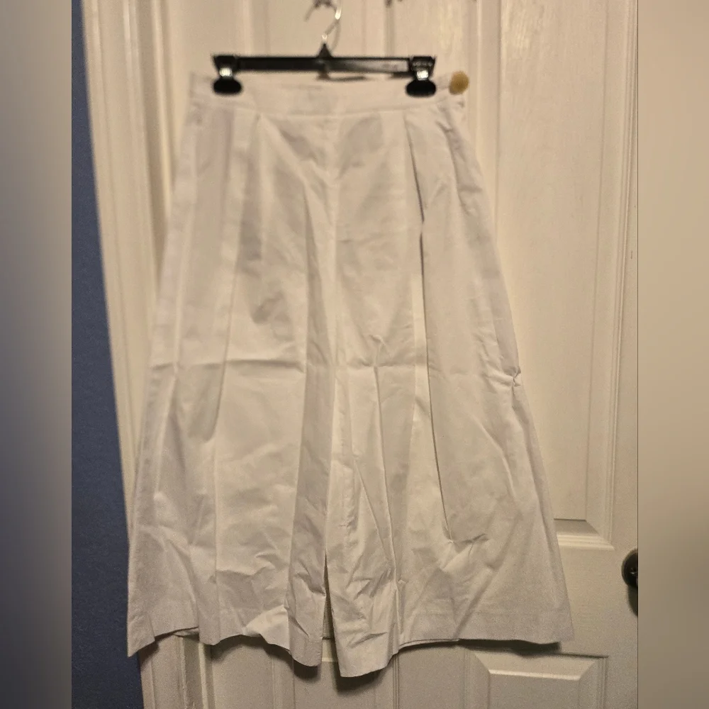 Vince Optic White Pleated Culotte Size 0